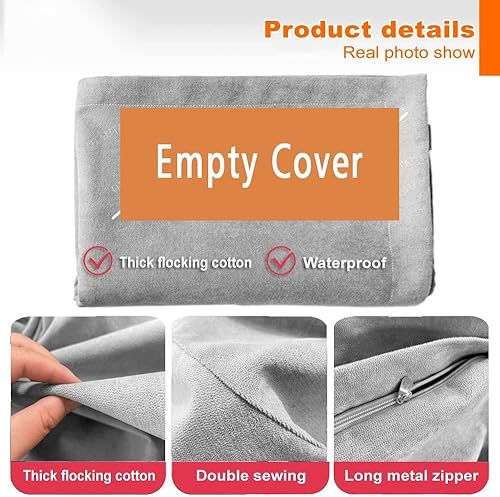 Miniatura 5 de Juego de puf portátil perezoso para sofá, funda gruesa e impermeable de algodón, sin relleno, puf para exteriores, puf, puff puff para sofá, sillón