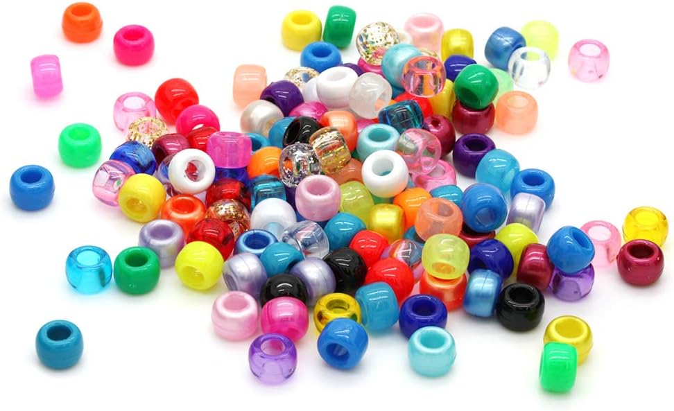 PLCN-500 All sorted Pony Bead Barrel Mix 6x8mm (Pack of 500)