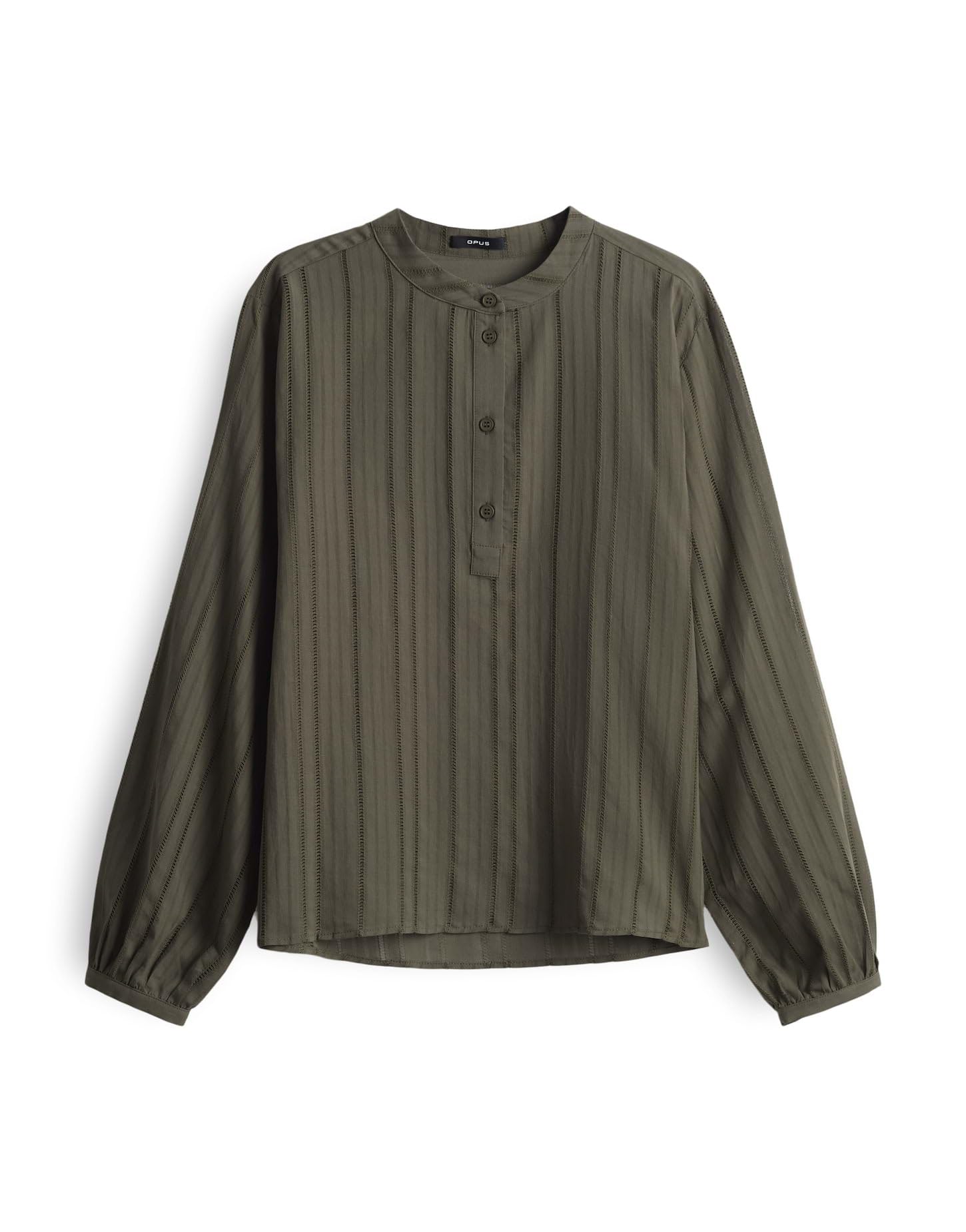 OPUS Damen Langarmbluse - Baumwollpopelin Tunika Mit Ballonärmeln