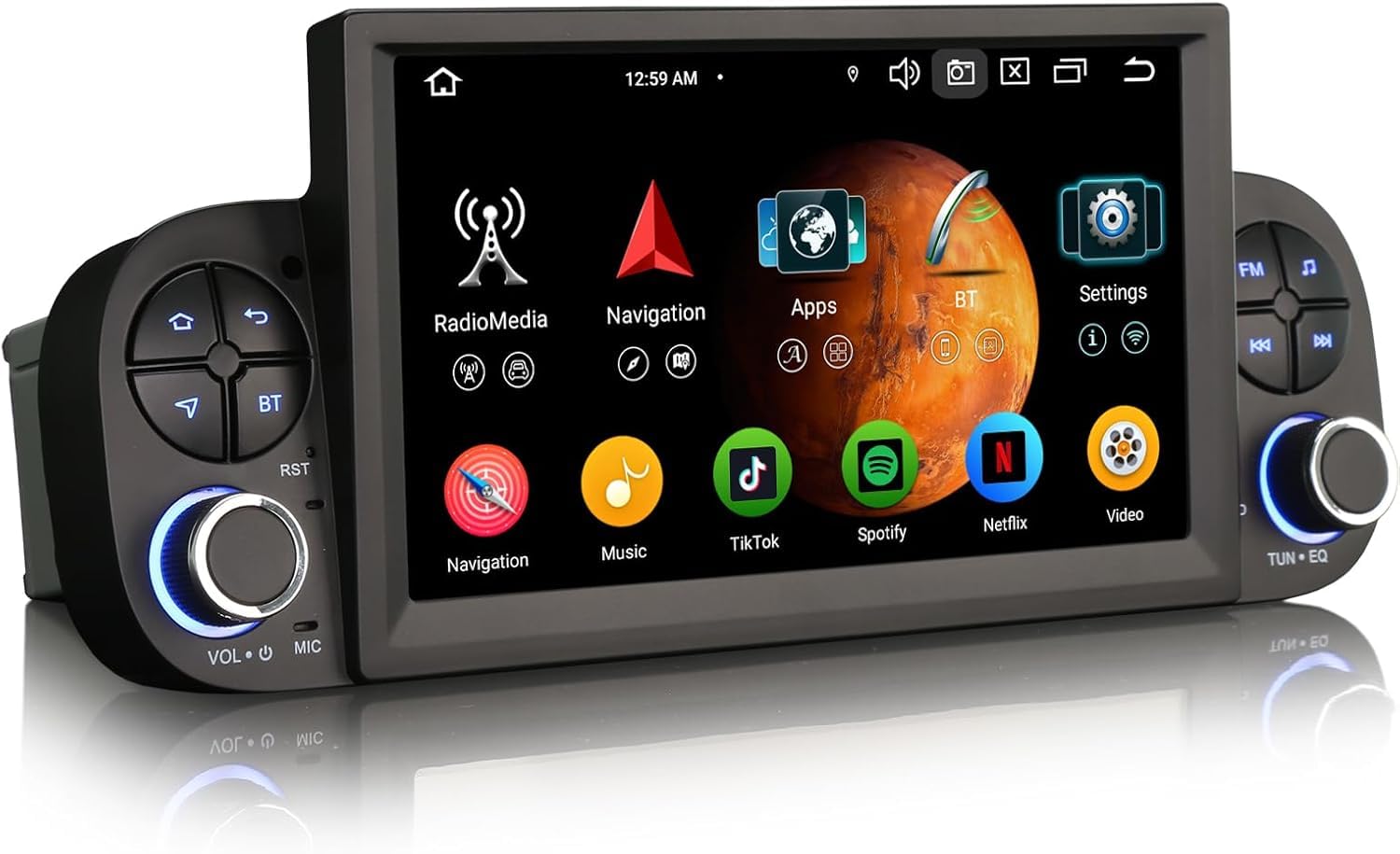 8-rdzeniowy 4 GB RAM + 64 GB ROM Android 14 GPS radio samochodowe Bluetooth z nawigacją do FIAT Panda (MK3 typ 319) 2013-2020 7 cali ekran dotykowy obsługuje bezprzewodowy CarPlay Android Auto WiFi 4G