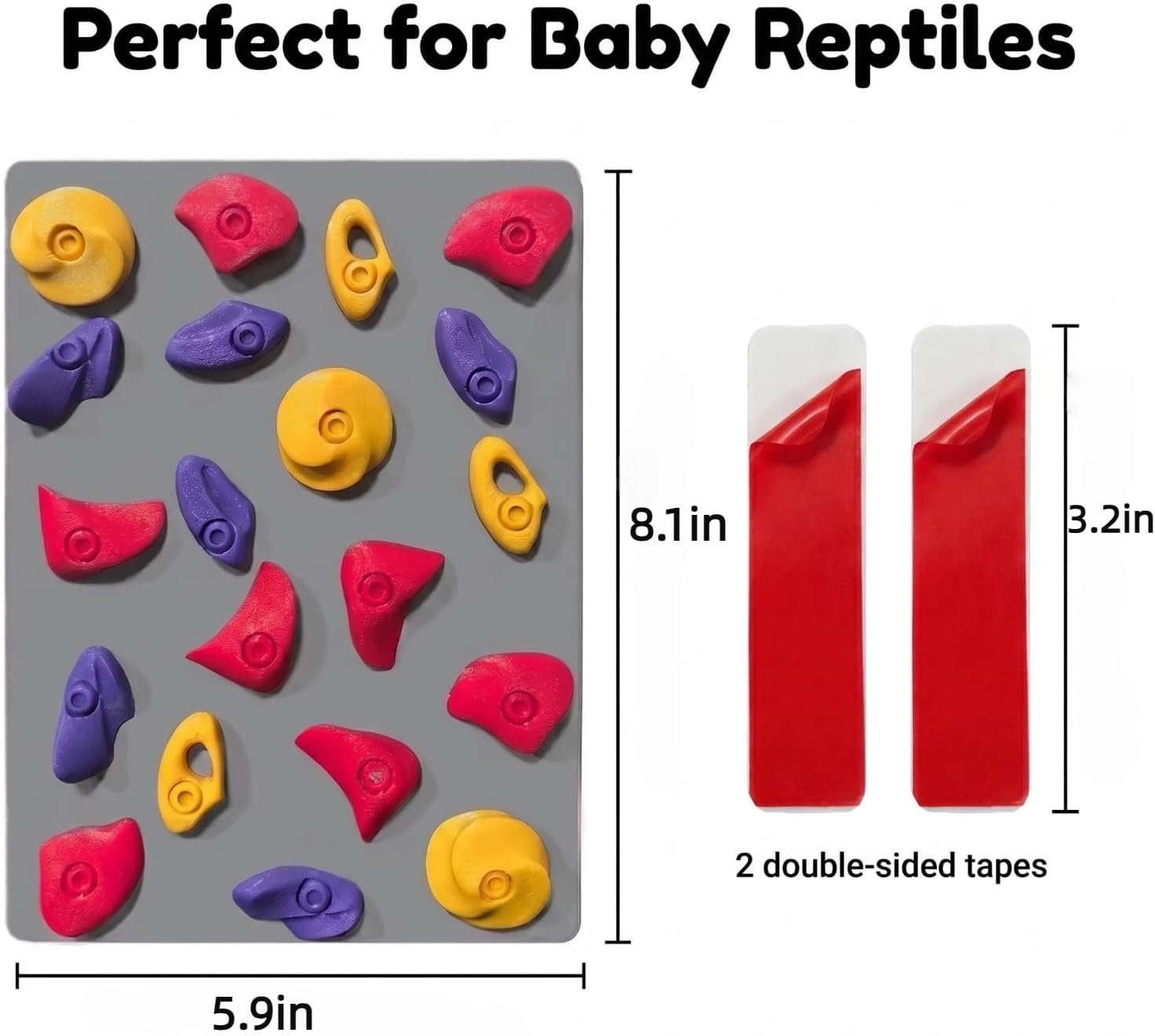 LXLO Reptile Climbing Wall, Tank Accessories & Habitat Decor for Bearded Dragons, Leopard Geckos, Lizards, Snakes, Tree Frogs – Textured Climbing Surface