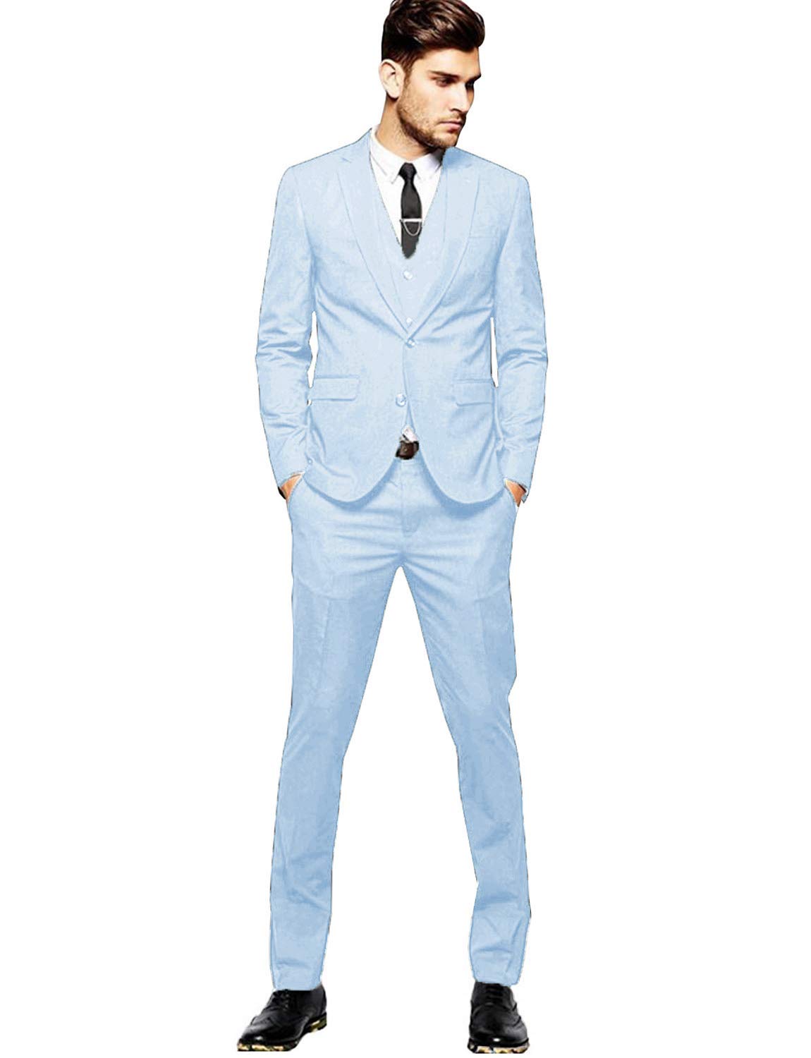 Hombre 3 Piezas Trajes de Boda Verdes Dos Botones Hombres Prom Novio Esmoquin