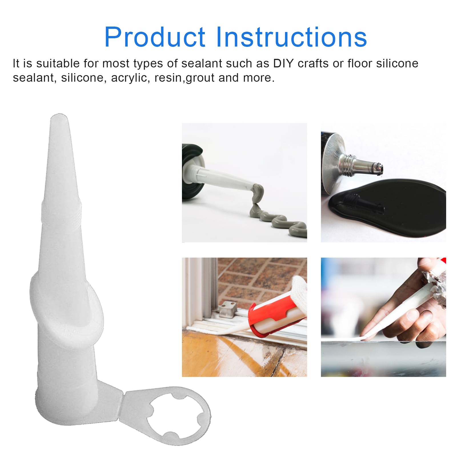 10Pcs Silica Winkel Düse Schraube-Auf Kartuschen Düse 360 Grad Rotation Gebogen Kegel Düse Kartuschenkleber Kopf Teile Ersatz Silikon Spitze Steckdosen