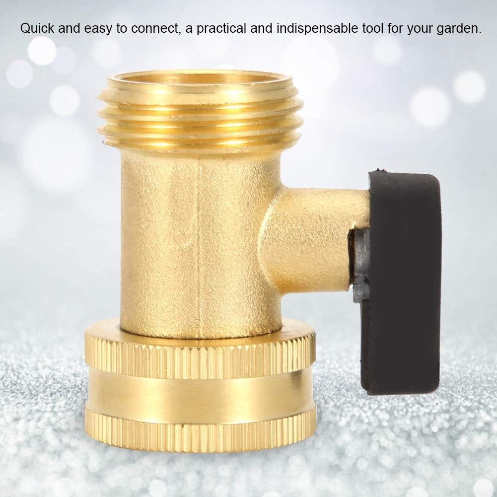 Heavy Duty Brass Garden Hose Shut Off Valve, Brass Water Hose Parts with Comfort Grip to Control Water Flow, 3/4 Inch, DN20 - Image 4