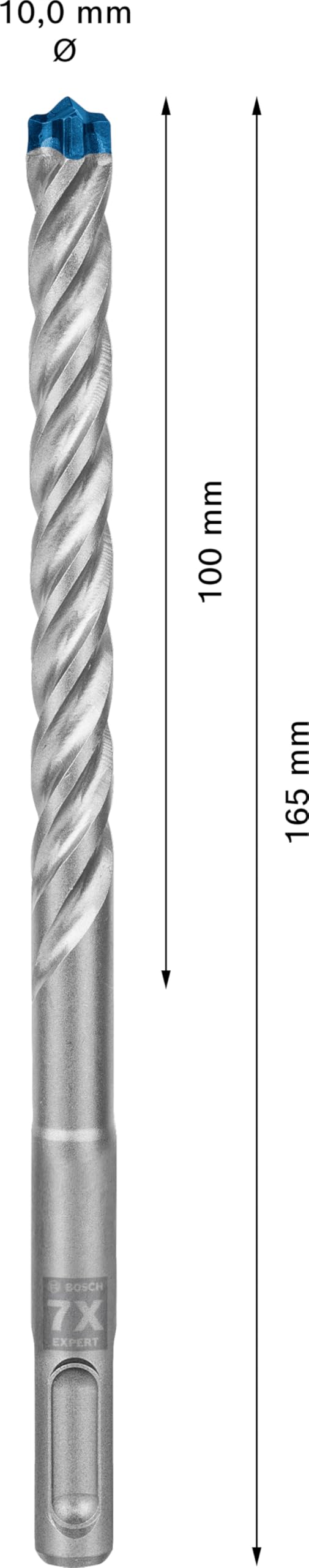 Bosch Professional 10x Brocas para martillo Expert SDS plus-7X (para Hormigón armado, Ø 10.00 x 165 mm, accesorios Martillo perforador rotativo)