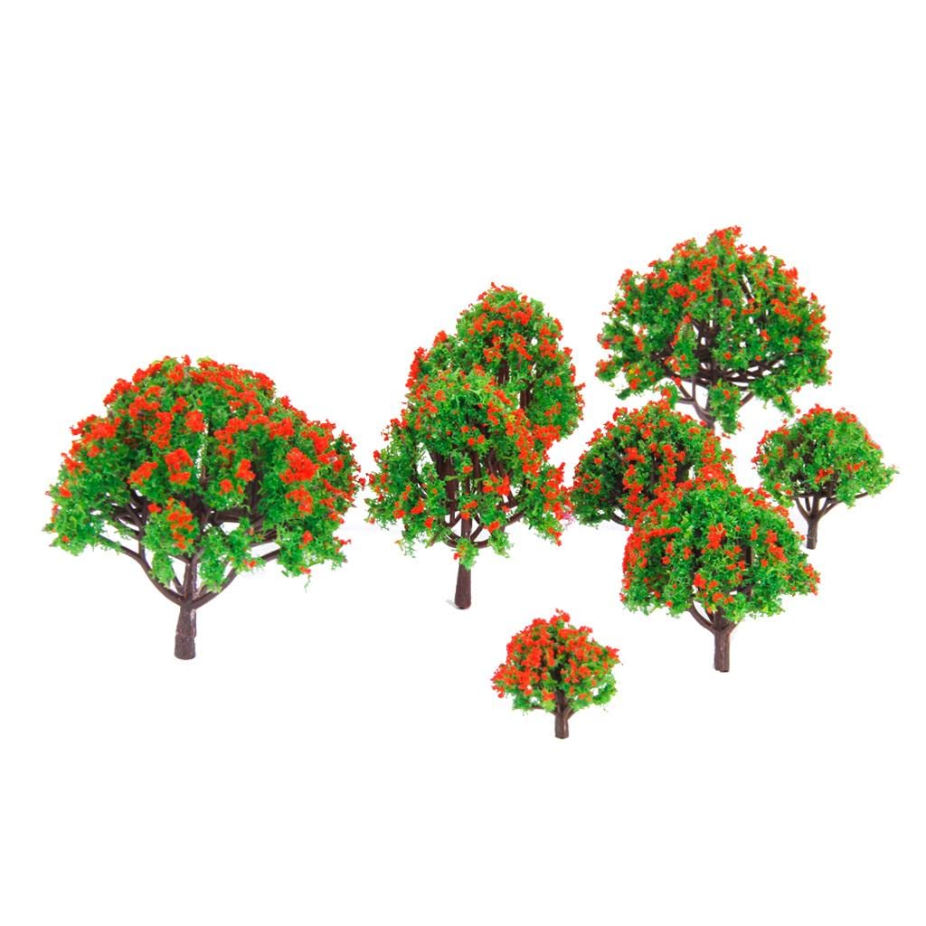 Calandis™ Model Tree with Red Flower Railroad Scenery 5 Sizes 10Pcs Green+Red | Scenery & Trees | Parts & Accessories | HO Scale | Model Railroads & Trains | Toys & Hobbies-image-47