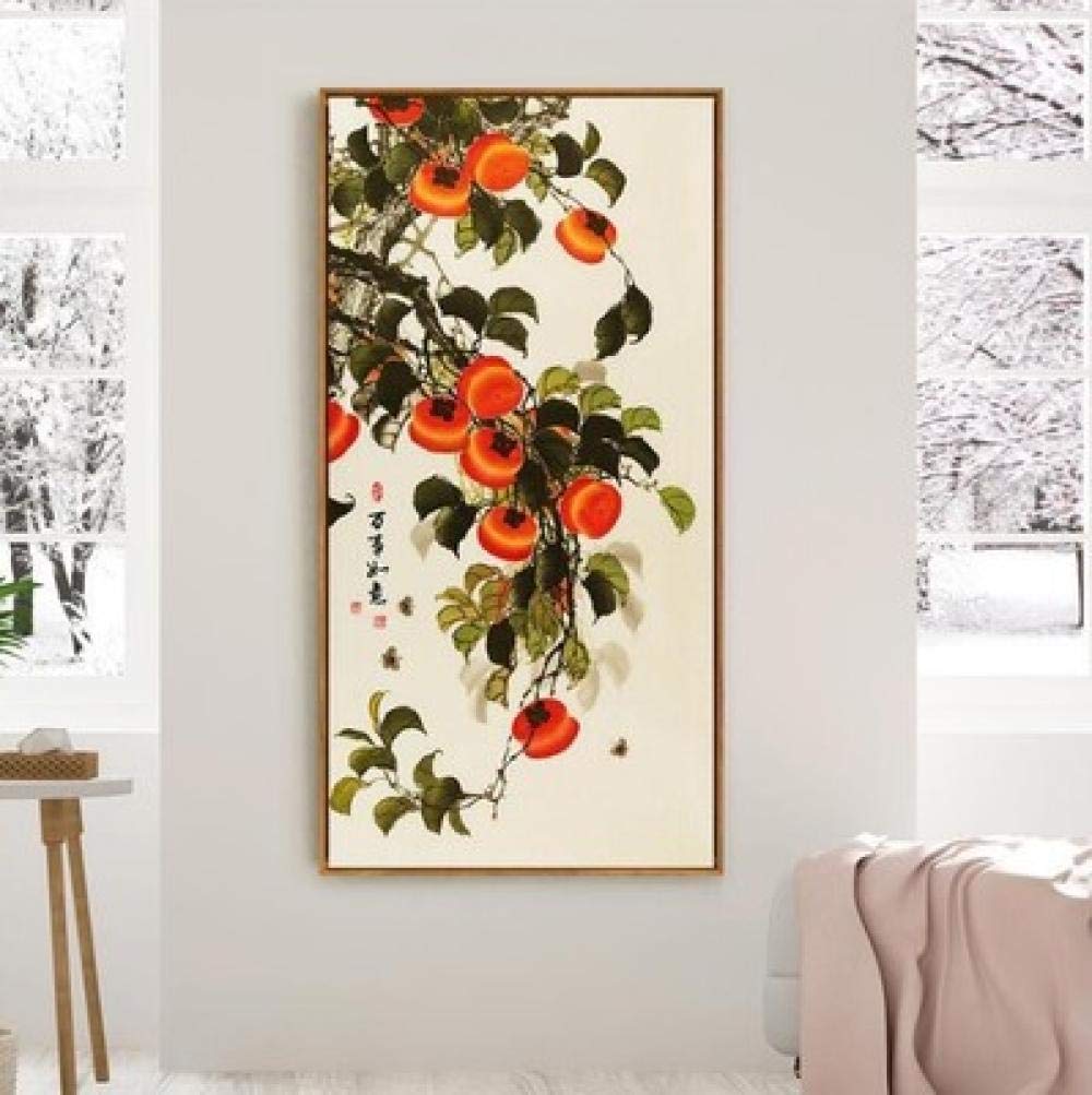 Broderie diamant plein arbre de persimmon en résine de haute brillance