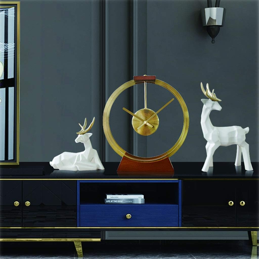 11-inch Round Mantel Clock/Metal Pointer Table Clock/Creative Simple Desk Clock Stylish and Individual Table Clock Table Clock