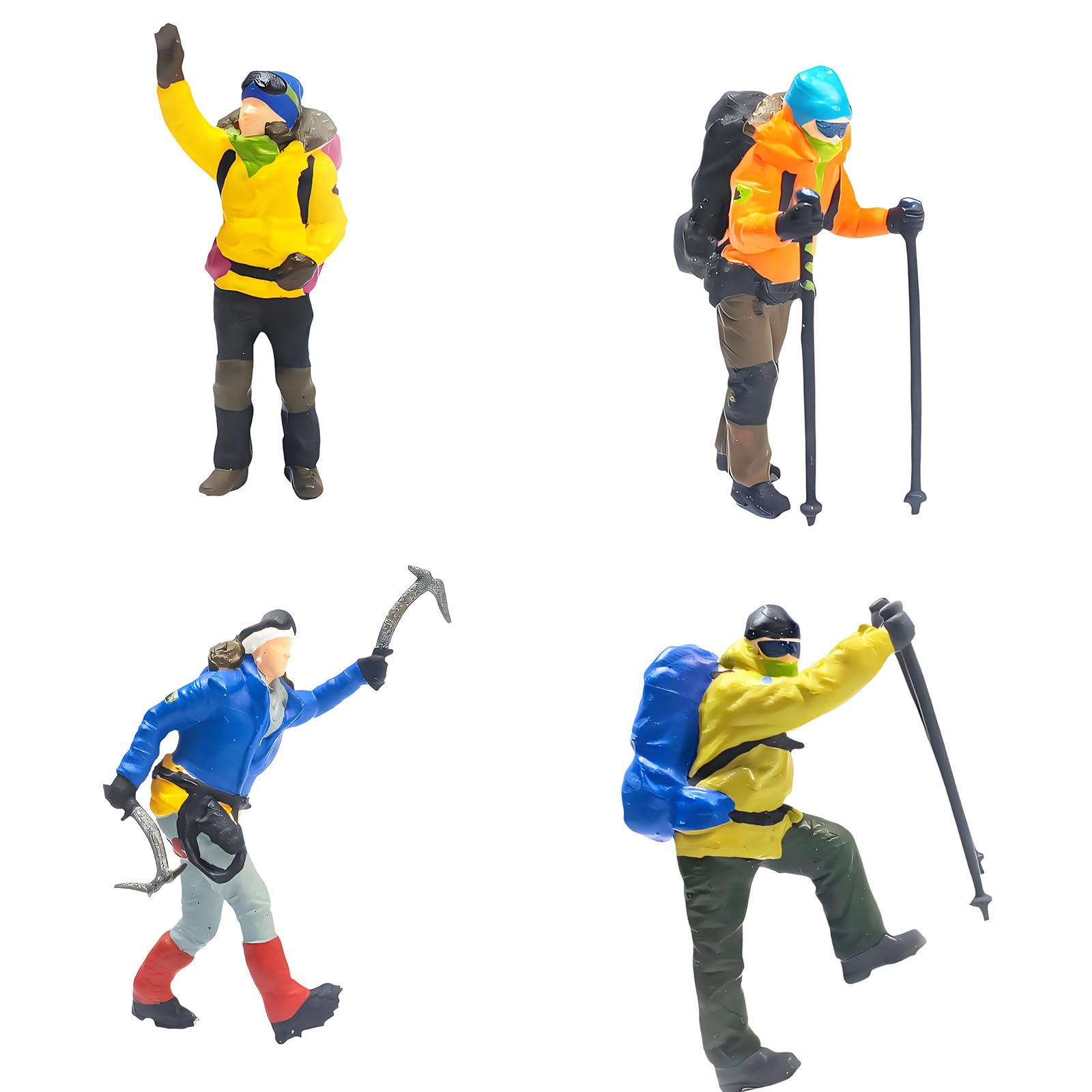 FGDTREE Realistic Hiking People Figure Model 1: 64 Scale Hand Painted Miniature Figures for Dioramas Props, Photography Collector Hiking People Figure Model