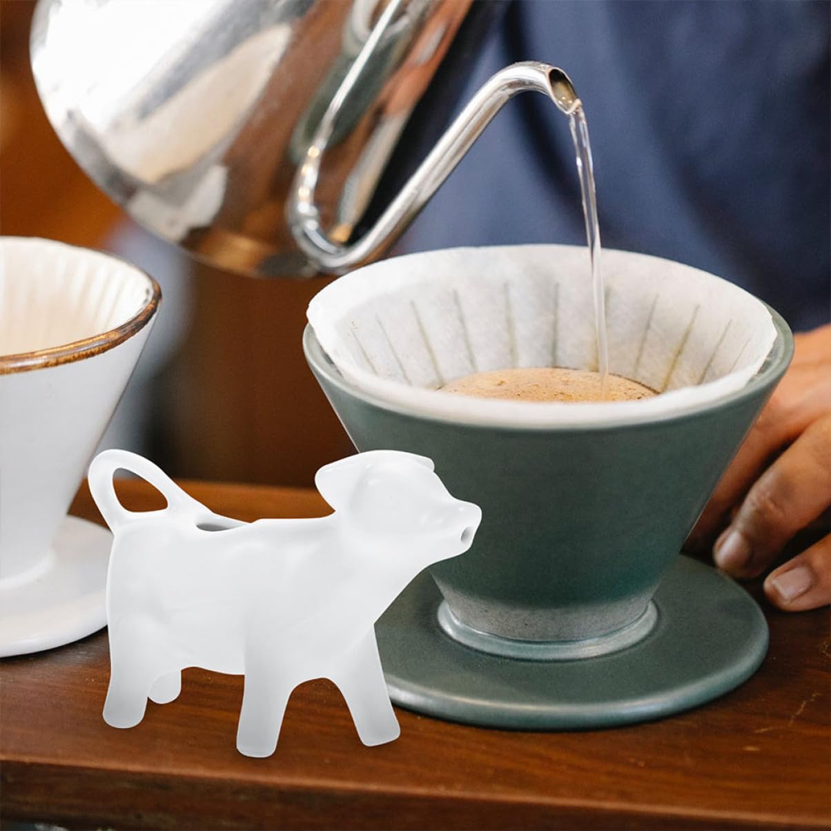 GLEAVI 4piezas Jarra de Cerámica para Espumar Leche Dibujos Animados Recipiente para Salsa de Cocina para Hacer Café Capuchino Casa