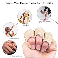 Vista 6 de Mangas de artritis para dedos (30 unidades), soporte elástico para la férula del pulgar, protector de compresión de dedos para artritis, alivio