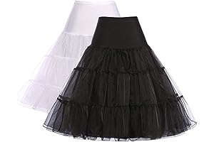 50's Style Summer Petticoat Skirt, 2 Pack Rockabilly Tutu Dress