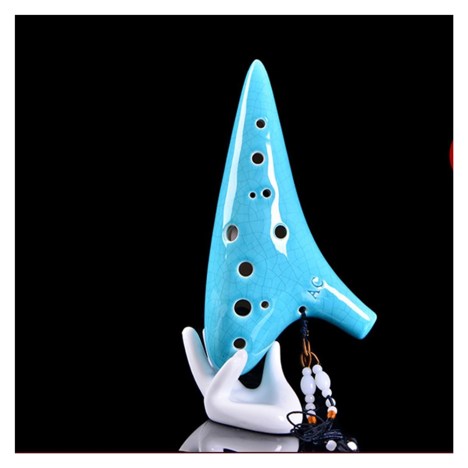 Ocarina Professionale Ice Crack Craft Ocarina 12 Fori AC Tune Ocarina Per Principianti Con Prestazioni Professionali(Blue)