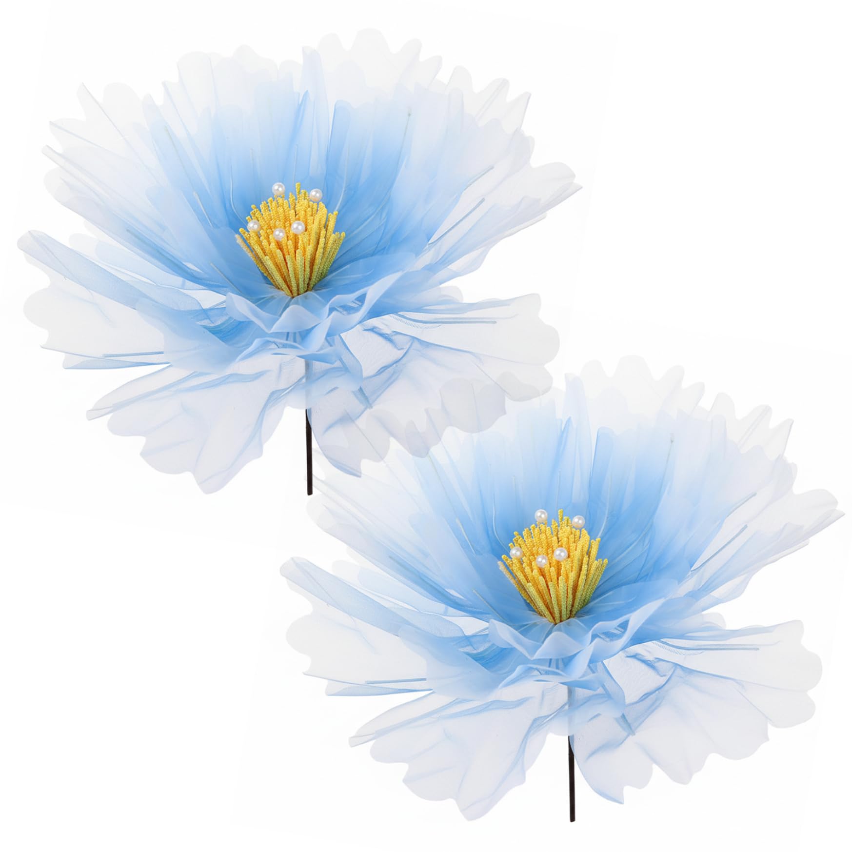 Grandes pivoines artificielles soie 20 pouces déco murale et table bleu