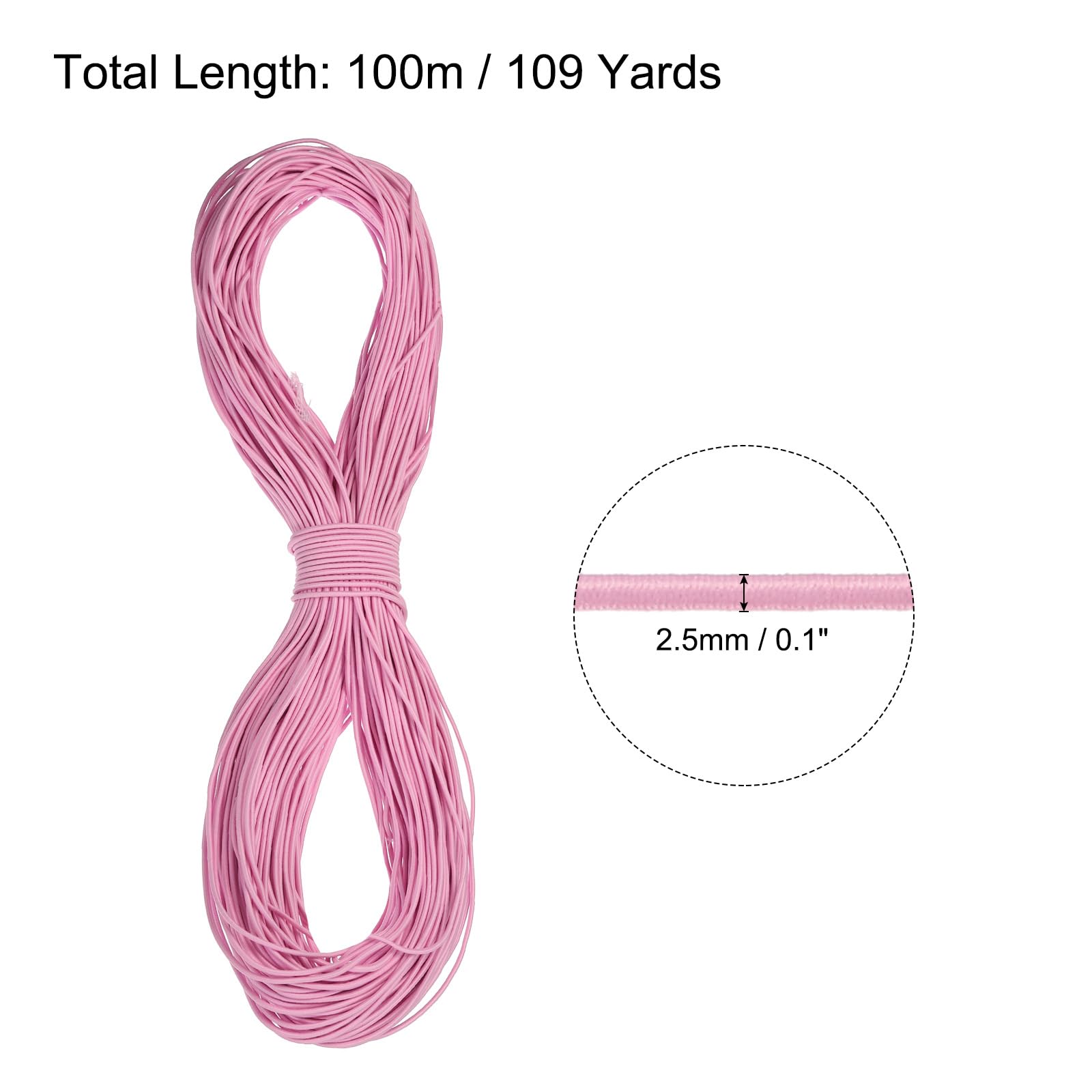 PATIKIL Elastic Cord Heavy Stretch String Rope 2.5mm 109 Yards For Crafting DIY Sewing Hook Straps Camping Tie Down Strap Army Green