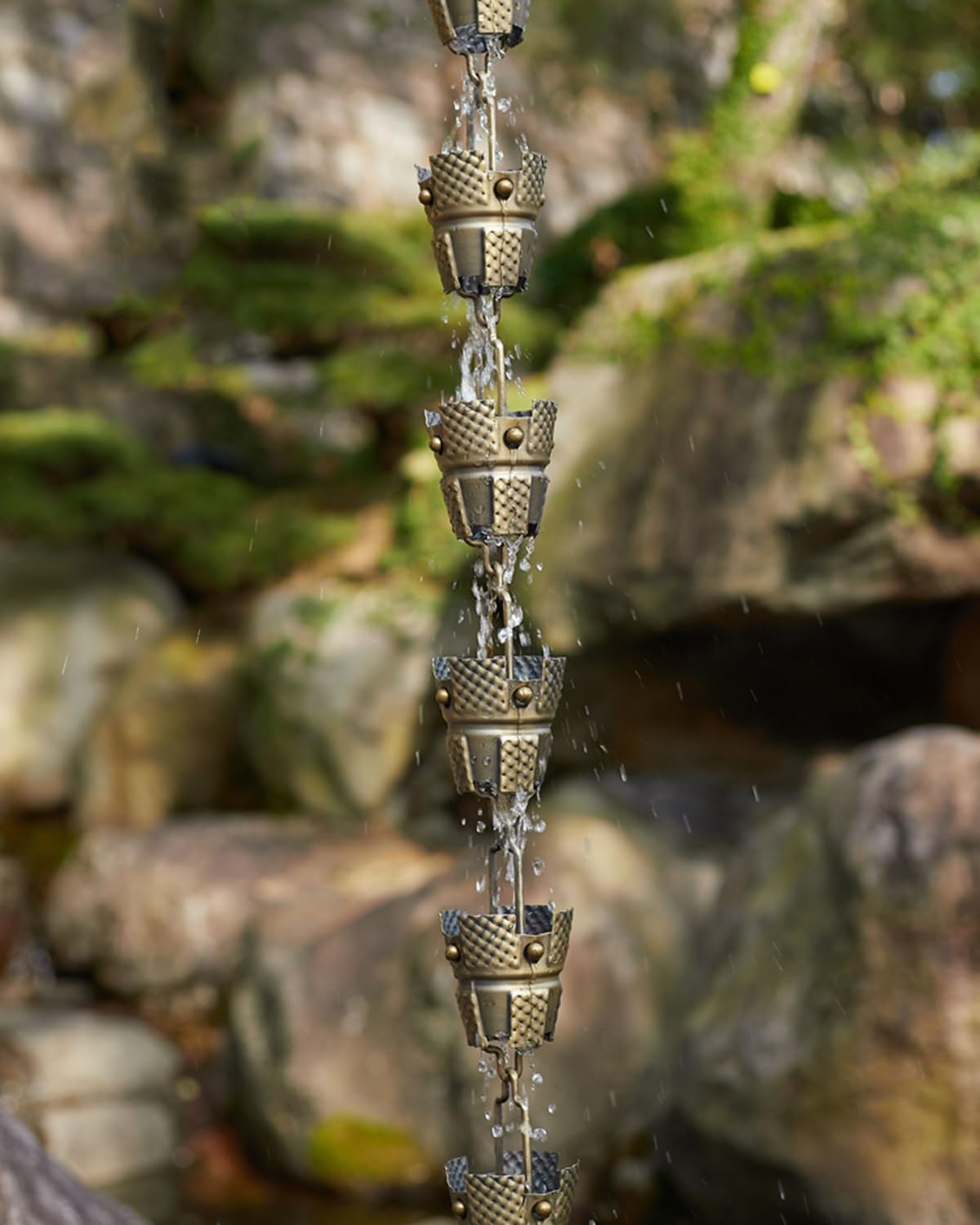 Outdoor Rain Water Chain for Gutter Drainage Decorative Roof Hanging Ornament