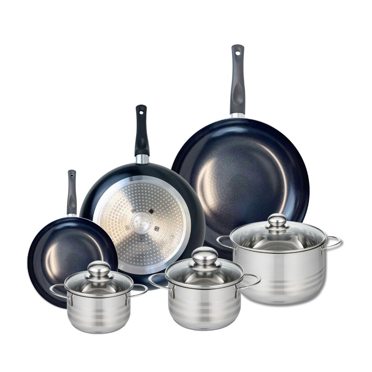 Batterie de cuisine ELO Prima Brillant 6 pièces en inox et poêles induction
