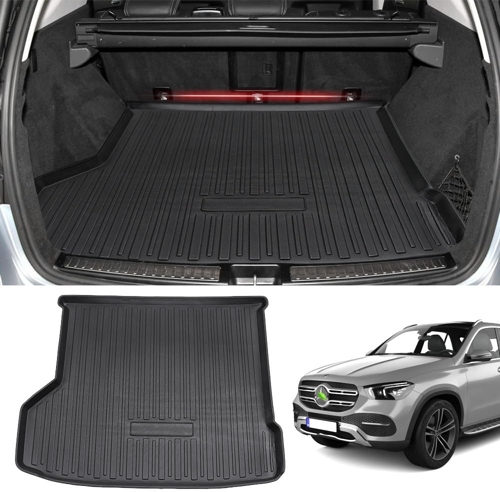 Powerty Fit for Trunk Mat Mercedes-Benz GLE W166 2015-2019 All Weather TPO Rear Cargo Liner Upgrade Material(NOT Fit 2020 GLE 350 with 5 Seats, 2018 550e Hybrid)