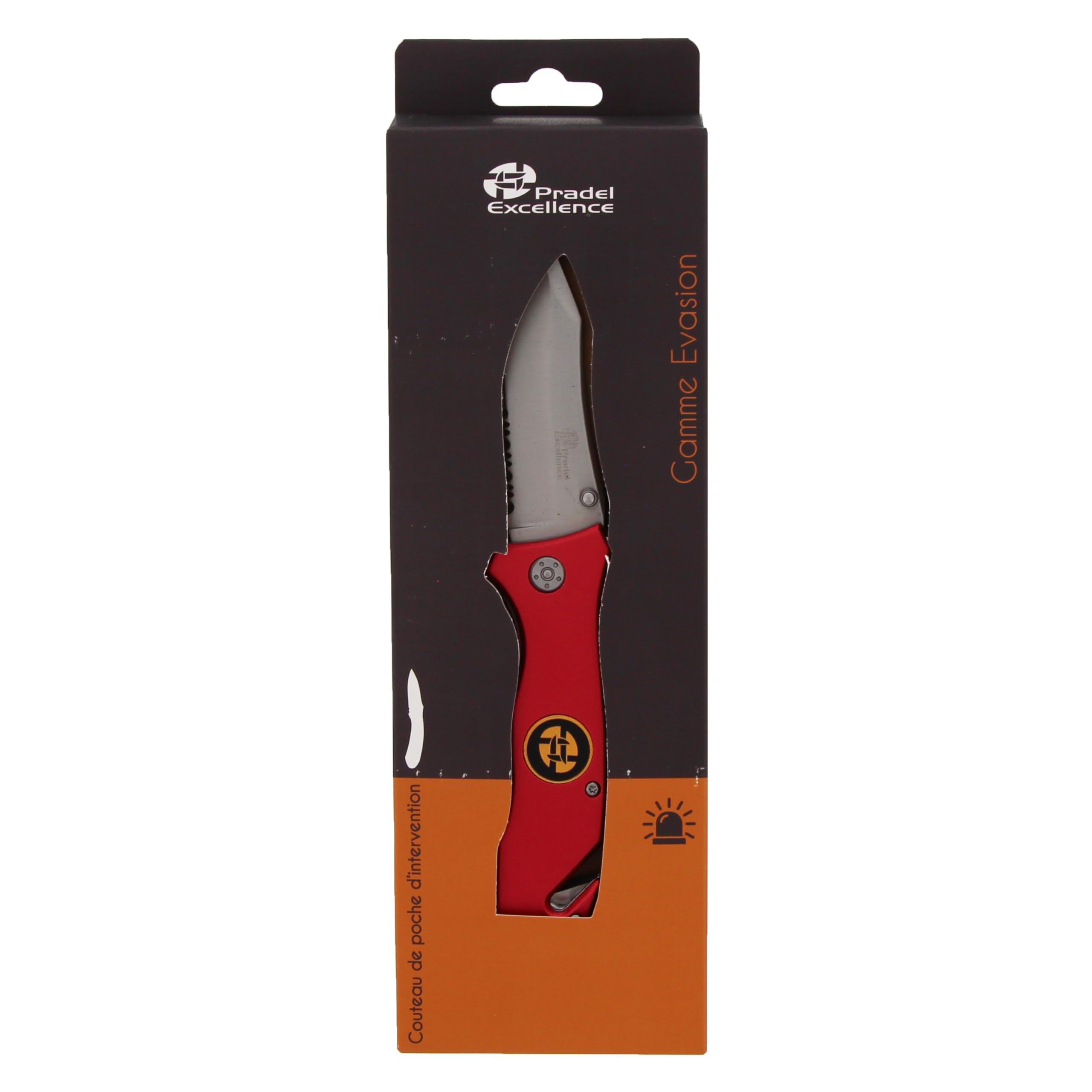 Pradel Excellence - PCOT006003 - Evasion - Couteau de Poche d'Intervention - Lame Acier Inoxydable - Manche Aluminium - Outil Multifonction Pratique et Durable