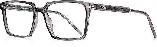 JFXQDR Lentes de bloqueo de luz azul para mujereshombres anteojos falsos de nerd marco cuadrado antirreflejos y UV RF6201