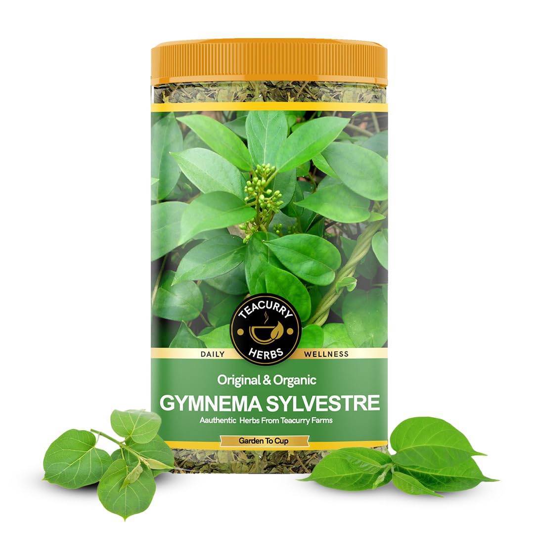 Teacurry Organic Gymnema Sylvestre Leaves (25 Gram) - Gurmar Leaf | Periploca Of The Woods - Supports Overall Wellness