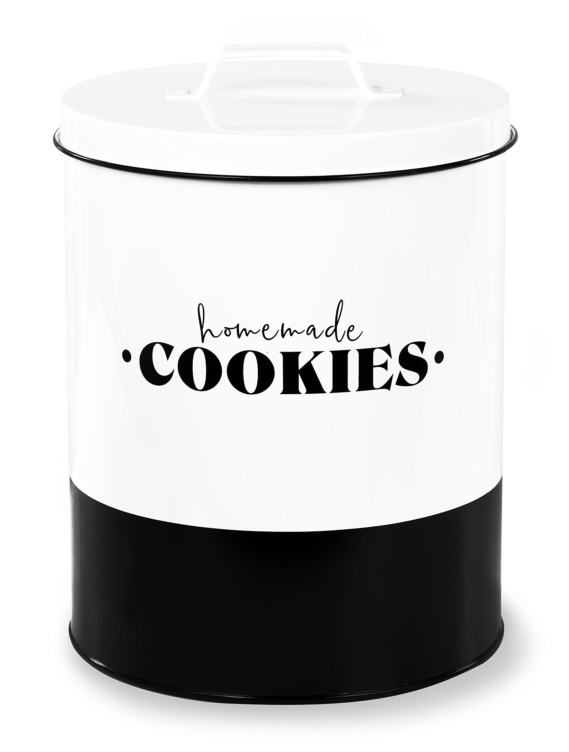 Buy Steel Mill & Co Cookie Jar, Large Treat Tin with Lid, Round Metal