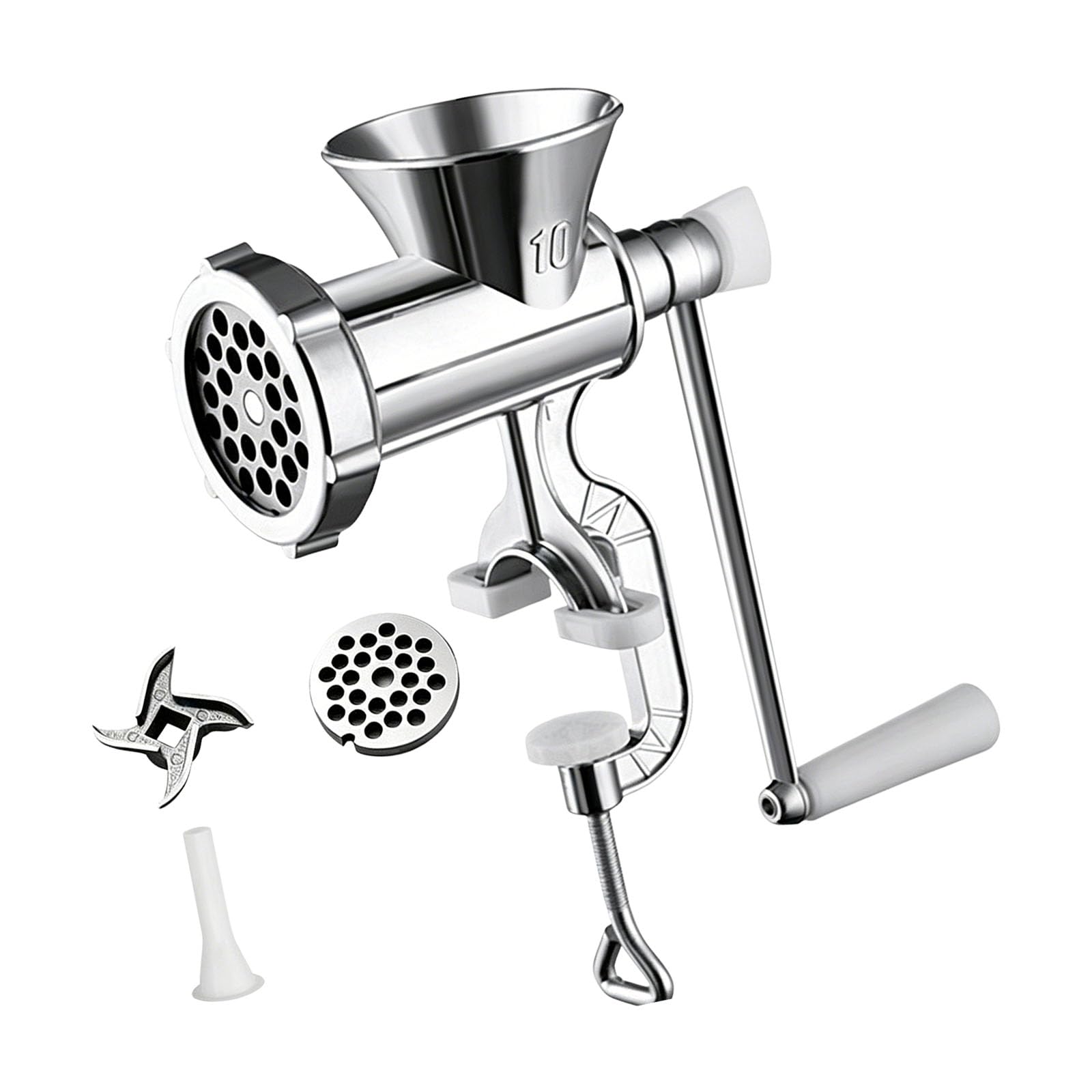 Beimus All Metal Manual Sausage Stuffer and Meat Grinder with 3 Different Size Tubes for Homemade Sausage Making Versatile Food Processing Tool