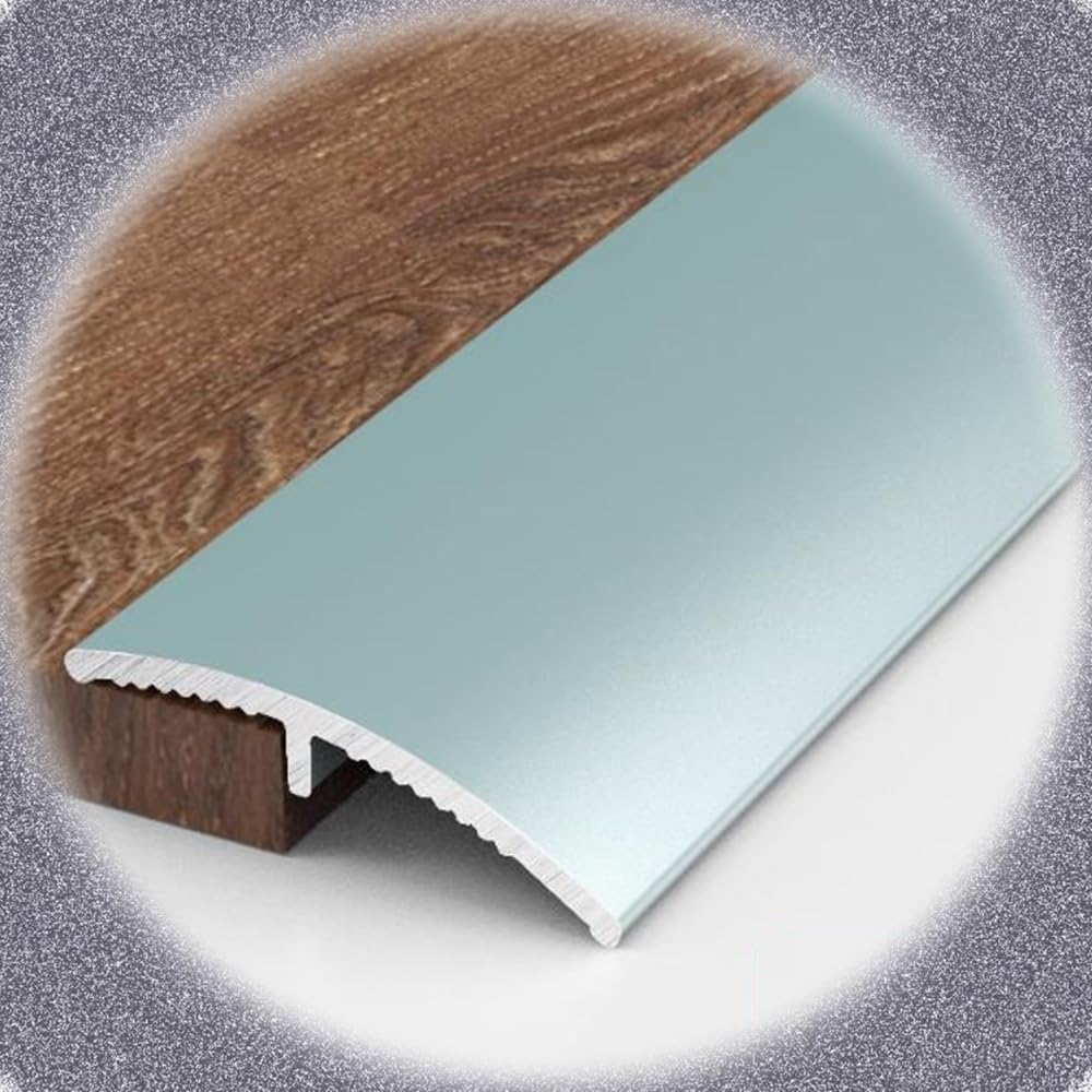 Metal Floor Transition Strip 35.4in/90cm Aluminum Floor Edging Trim Strip, Waterproof Threshold Reducer Gap Covering Joining Strips(Gray)