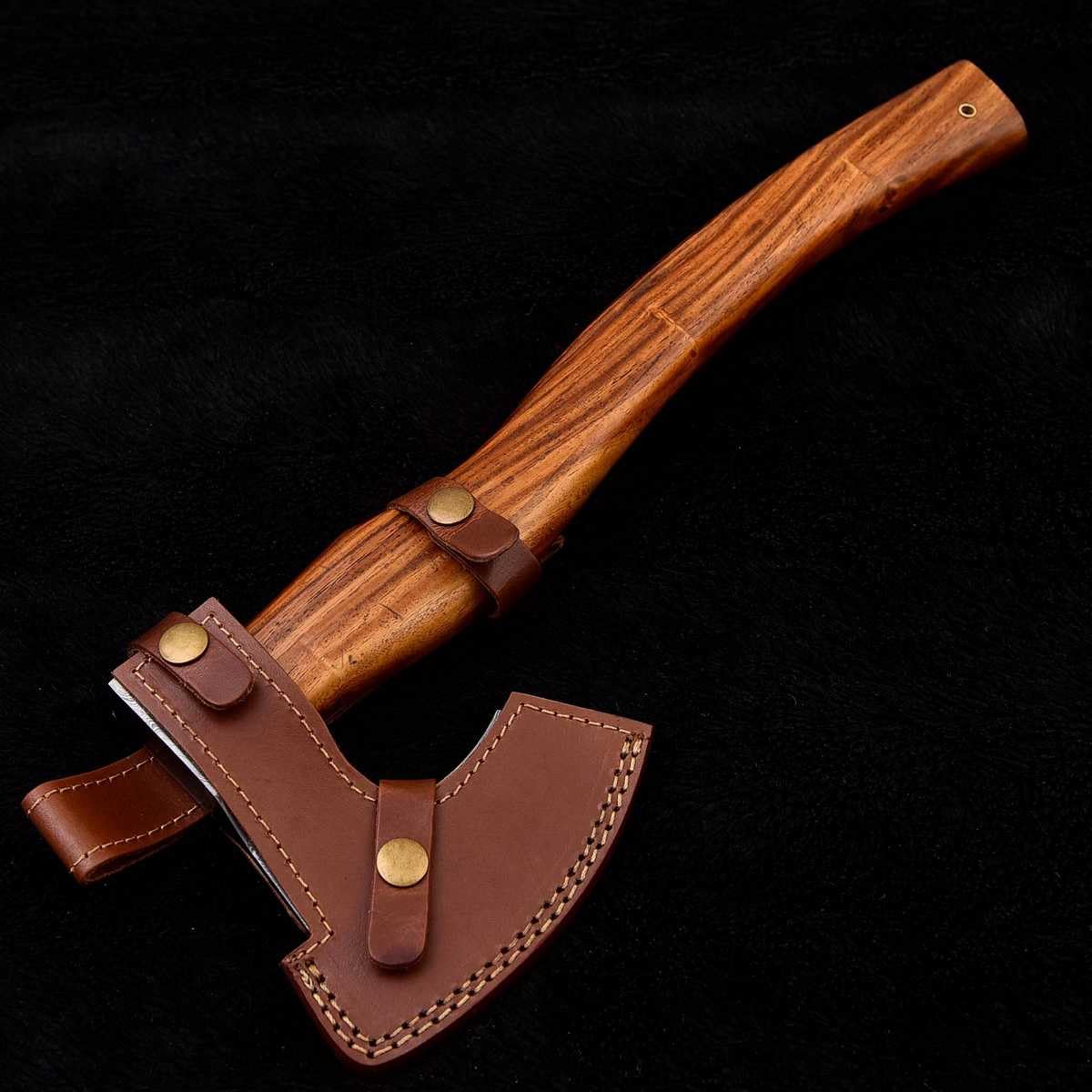 Damast Beil Axt Geschmiedete Wikingeraxt Holzgriff Outdoor Axt Survival Campingaxt für Bushcraft Wald Garten Männer Geschenke MAQ2587