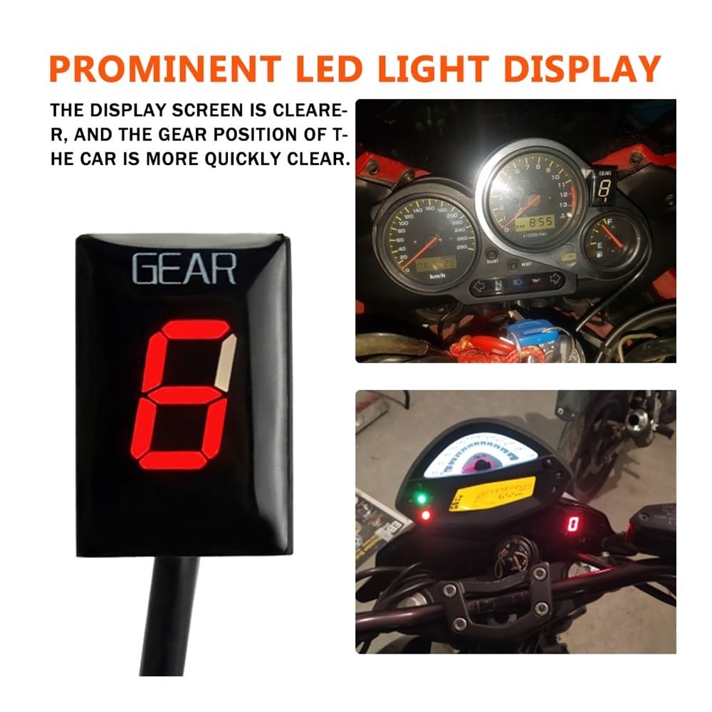 per Moto, Elettronica per Moto, Display a 1-6 Livelli, indicatore di Marcia Digitale, misuratore di Marcia per TRX ATV, Tutti Gli Anni, Fi, Accessori per Modello (Arancione)