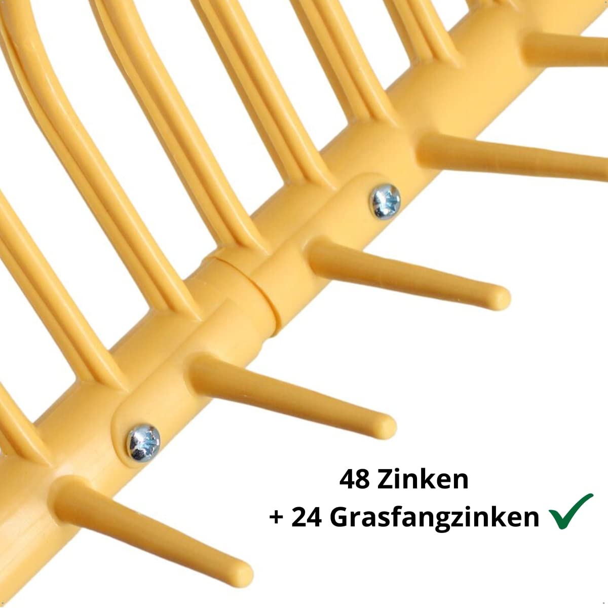 Rekord - Rasenrechen aus Kunststoff - 96 cm Harke mit 48 Zinken, ohne Stiel