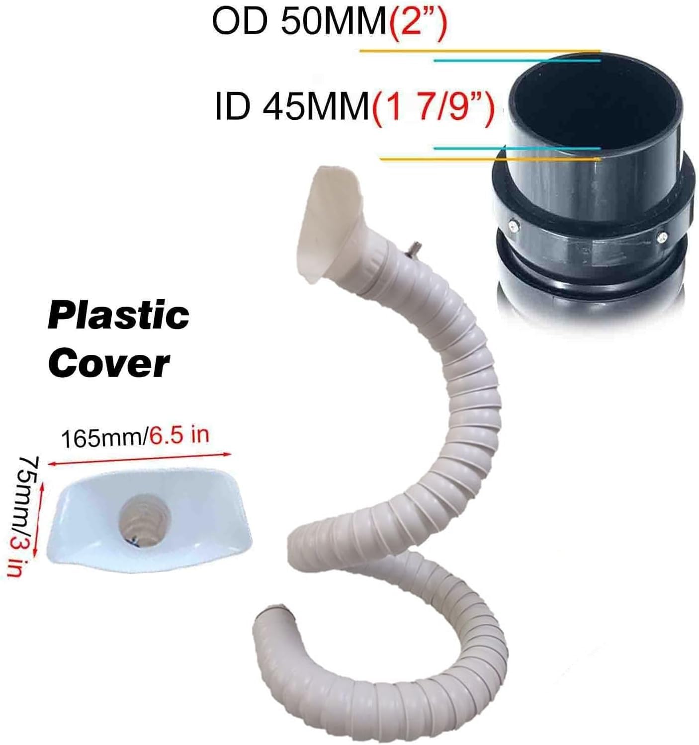 Manguera de ventilación flexible, resistente al calor, flexible para sistema de eliminación de aire y humos, brazo extractor de humos expandible, 200 cm de longitud, 45 mm de diámetro interior