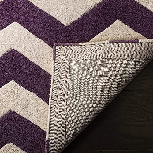 Image of Mordern Design Handmade Tufted Carpet Pure Woollen Export Quality Carpet for Living Room, Bedroom Hall [ Size 4 x 4 Round, Color White Purple ]
