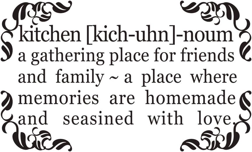 Kitchen A Gathering Place For Friends And Family Vinyl Kitchen Wall Decal Kitchen Letters Words Mural Home Art Decor Dark Brown