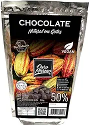Gotas de chocolate 50% cacau ouro moreno - pacote de 500g