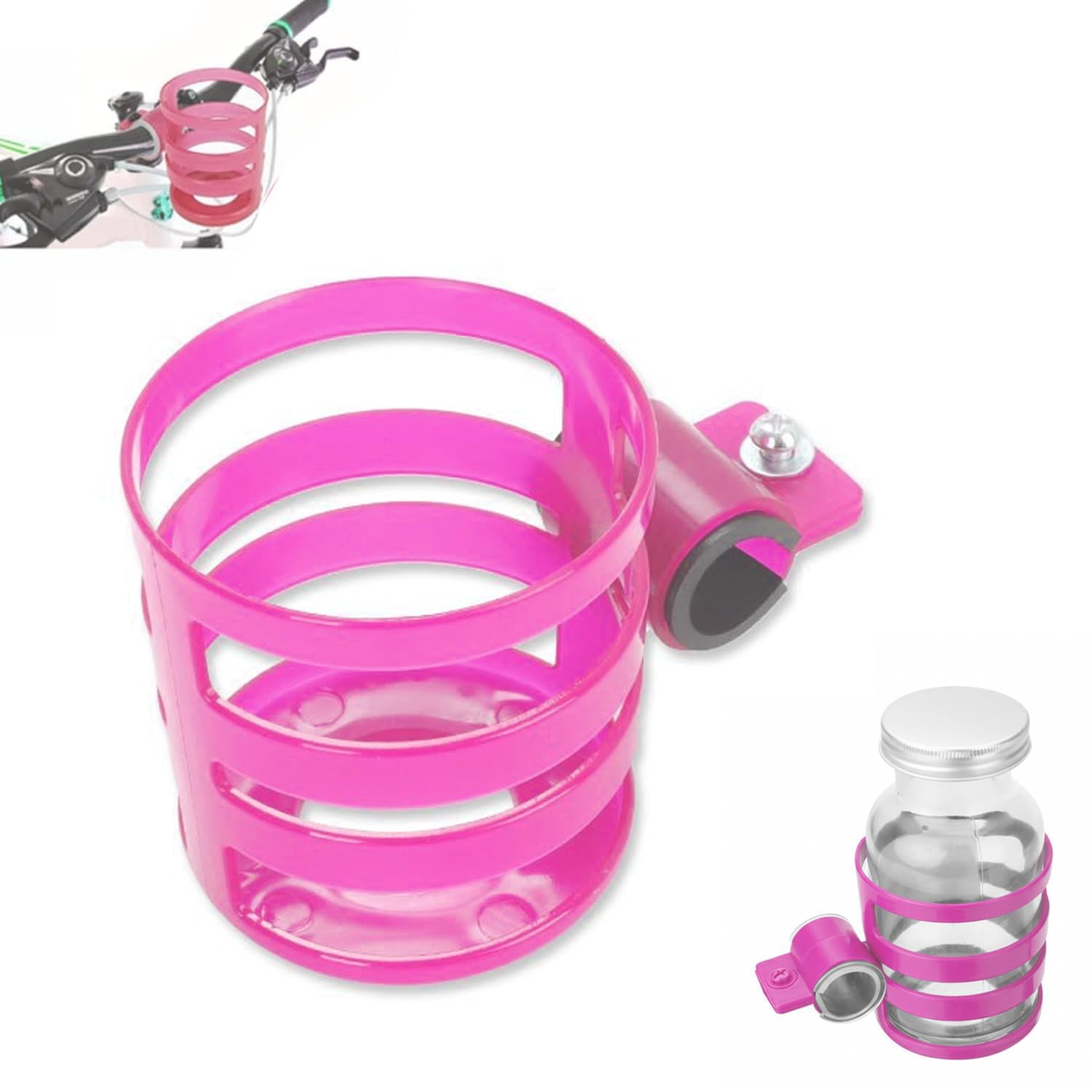 Safe-O-Kid® Stroller Cup Holder – Universal, Adjustable, Secure Drink Holder for Strollers, Buggies & Prams, Pink - Pack of 2-image-21