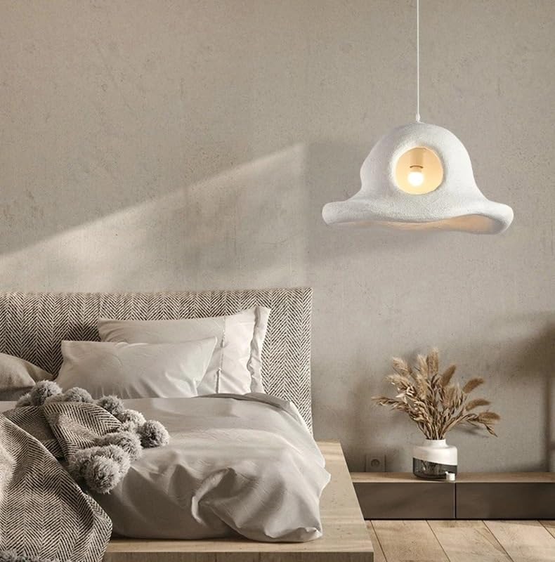Lustre LED chapeau suspension moderne en ciment pour éclairer vos repas