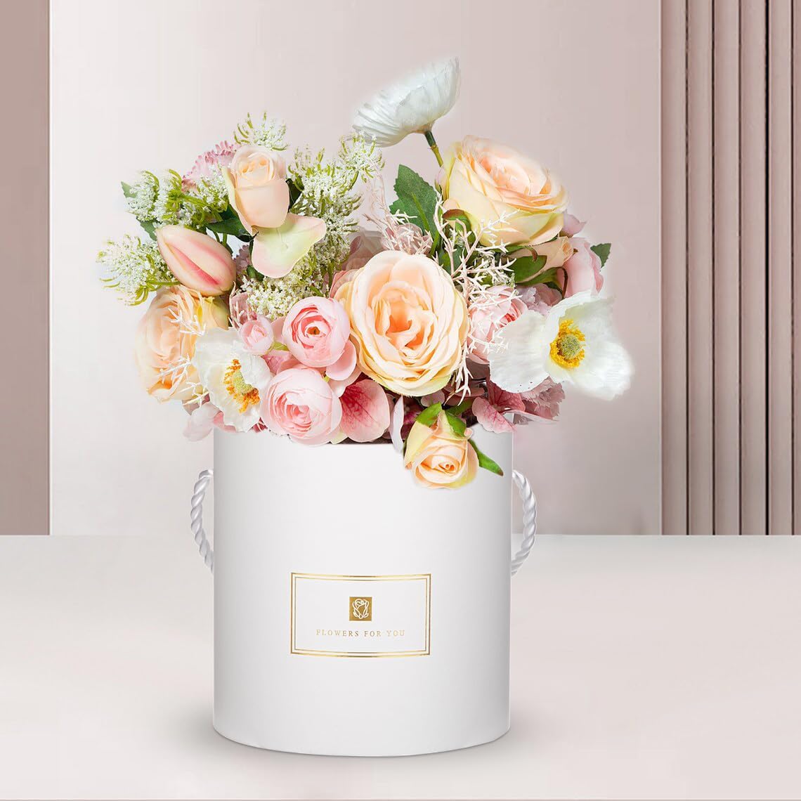 Hollyone White Gift Box with Lids Set of 3 Round Nesting Gift Boxes Cylinder for Presents 3 Assorted Sizes Flowers Arrangements Box for Gift Giving Christmas Valentine Mom Gifts Present Wrapping - Image 5