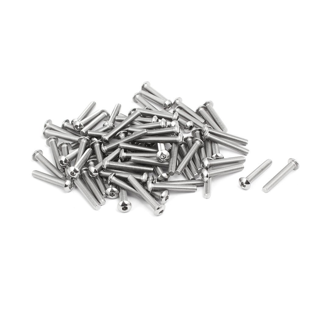 uxcell M4x25mm 304 Stainless Steel Button Head Hex Socket Cap Screws Bolts 80pcs