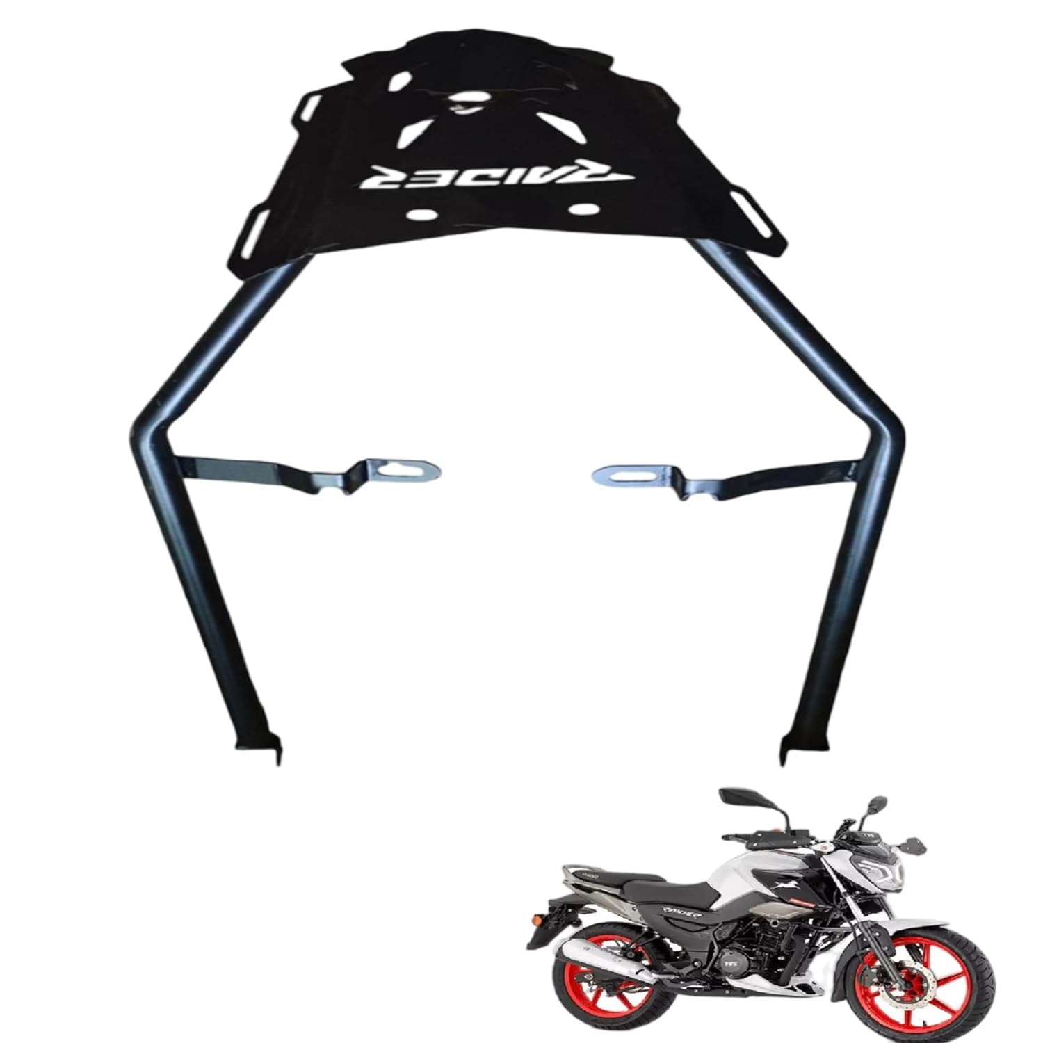 GadiParts Bike Backrack/Back Rest Box Base Plate for Luggage Rack/Top Rack Backrest Carrier Black Suitable 01-for TVS Raider-image-21