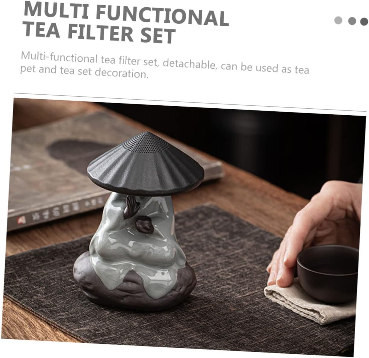 Mini Ceramic Tea Infuser Fine Strainer Adjustable Tea Filter Accessory for Home or Office