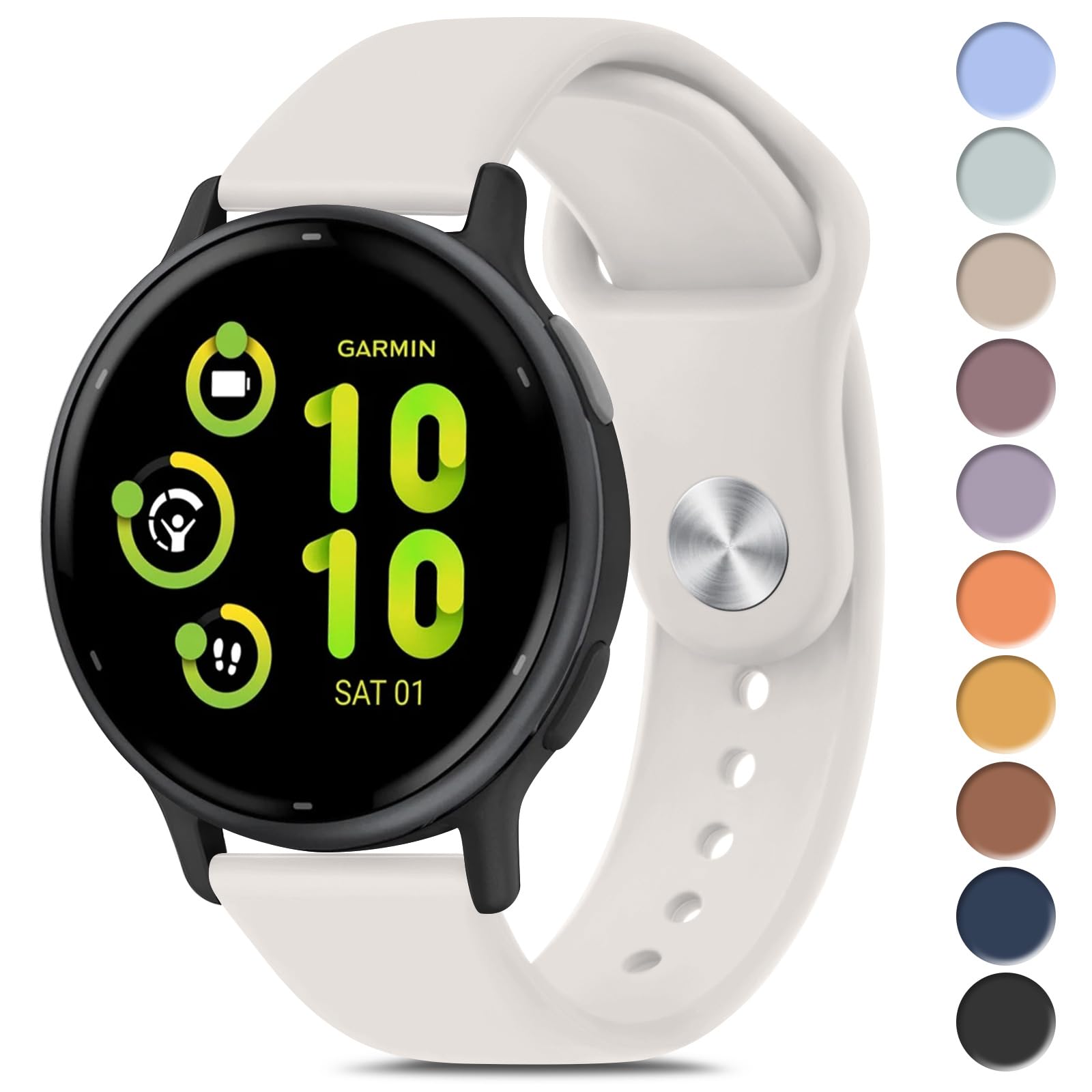 MeliyaBands Compatible with Garmin Vivoactive 5 / Vivoactive 3 Watch Band, Garmin Venu 2 Plus / Venu Sq / Venu Watch Bands Women Men, Soft Silicone Sport Replacement Strap for Garmin Vivoactive 5, Vivoactive 3 Music, Venu 2 Plus, Venu Sq, Venu, Vivomove Sport, Forerunner 645 / 245 Music Smart Watch