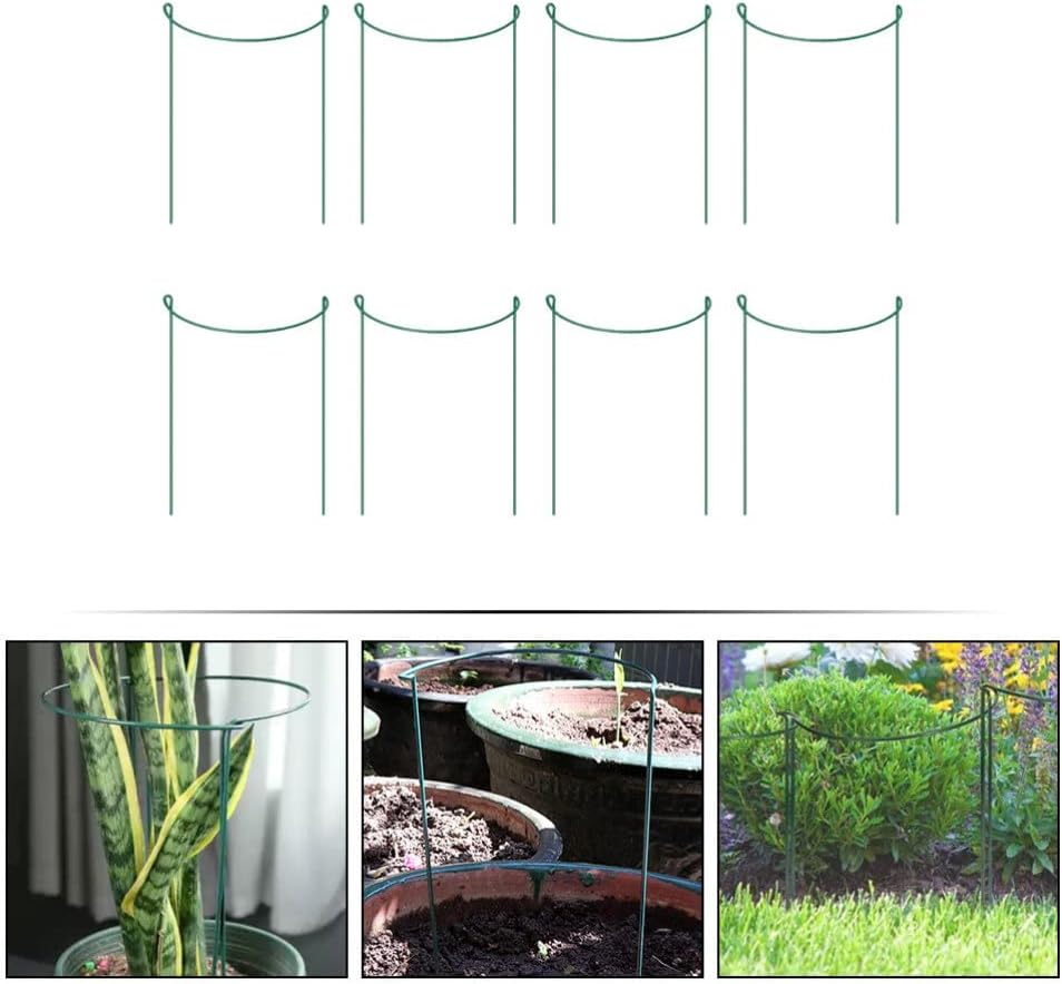 Yardwe DIY Metal Plant Support Rods 8pcs Garden Plant Stakes for Climbing Holder Potted Support