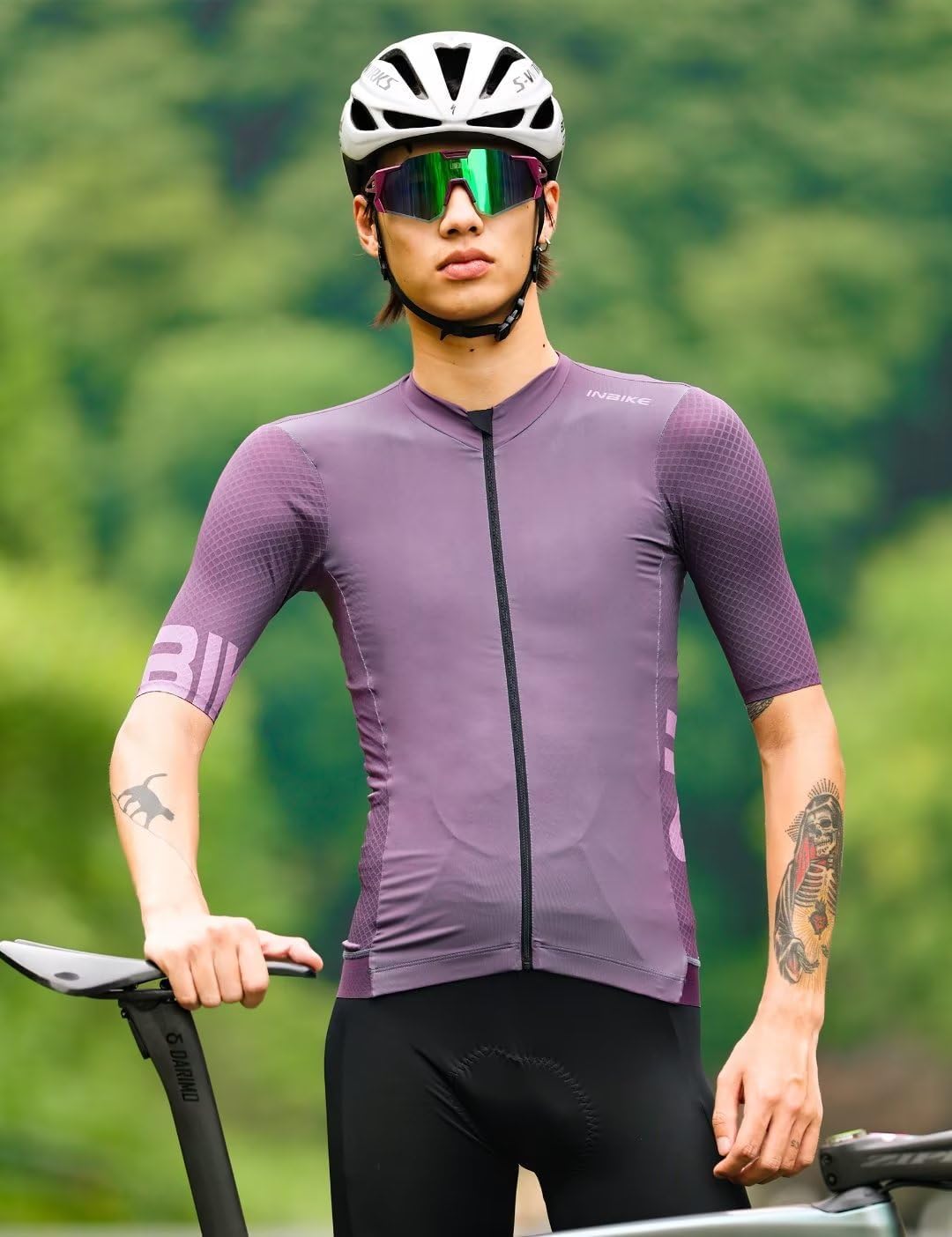INBIKE Cycling Jersey Men, Short Sleeves Bike Shirts with 3 Rear Pockets