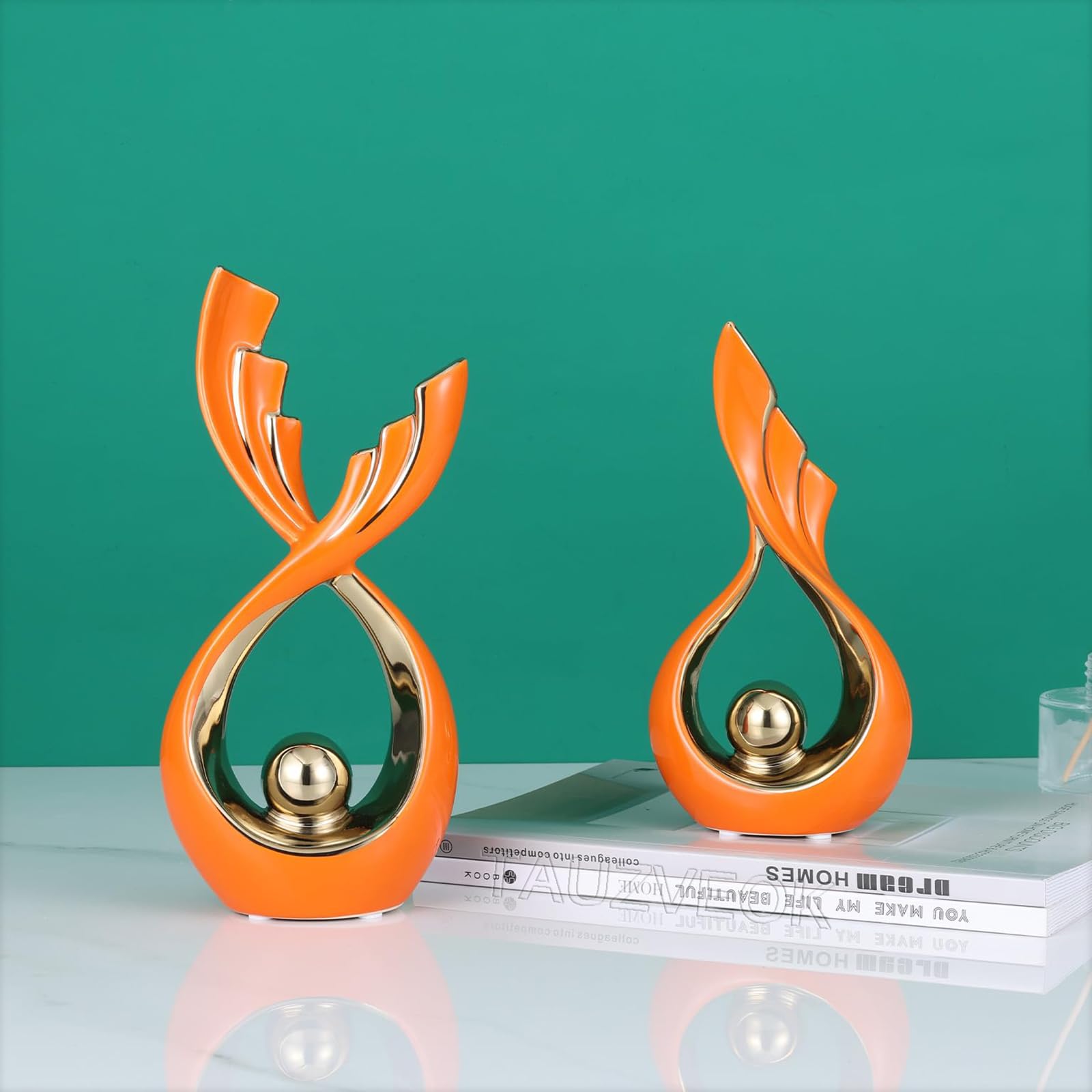 Scultura Decorativa Astratta Moderna in Ceramica, Decorazione per la casa, per Articoli da Ufficio, Tavolo, Camera da Letto, davanzale, Decorazione per Soggiorno, Abito Arancione