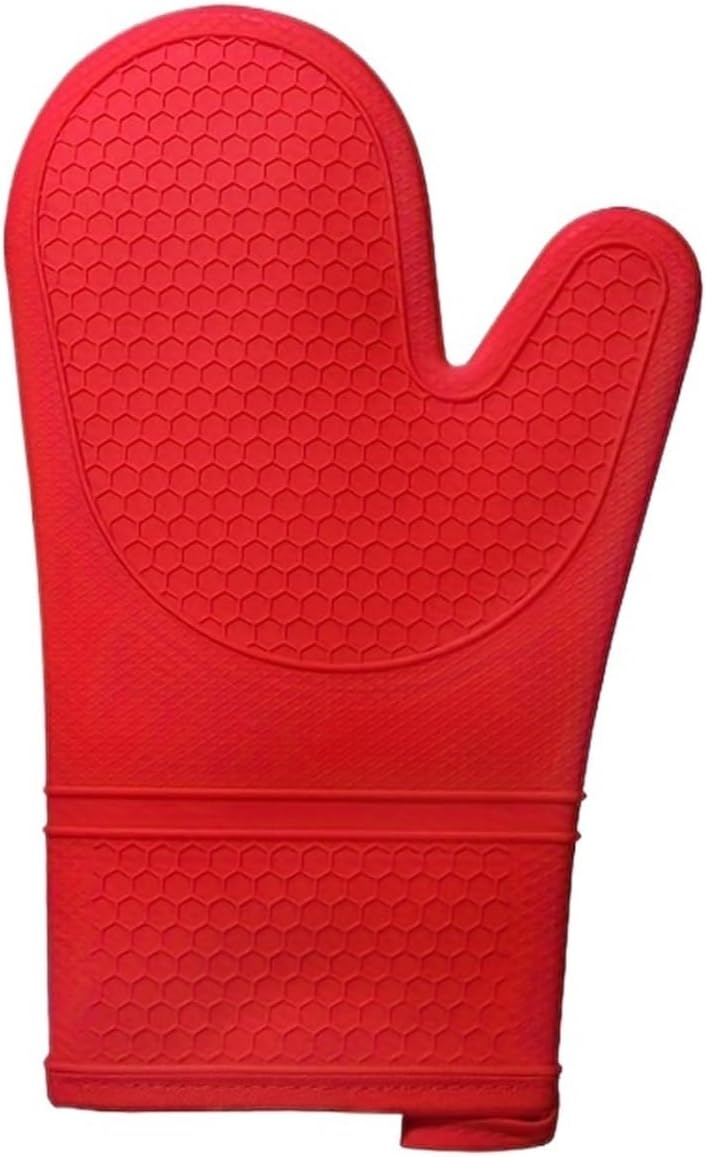 Heat Resistant Silicone Oven Mitts Set With Soft Cotton Lining, Long Flexible Thick Gloves(Blue 2PCS)