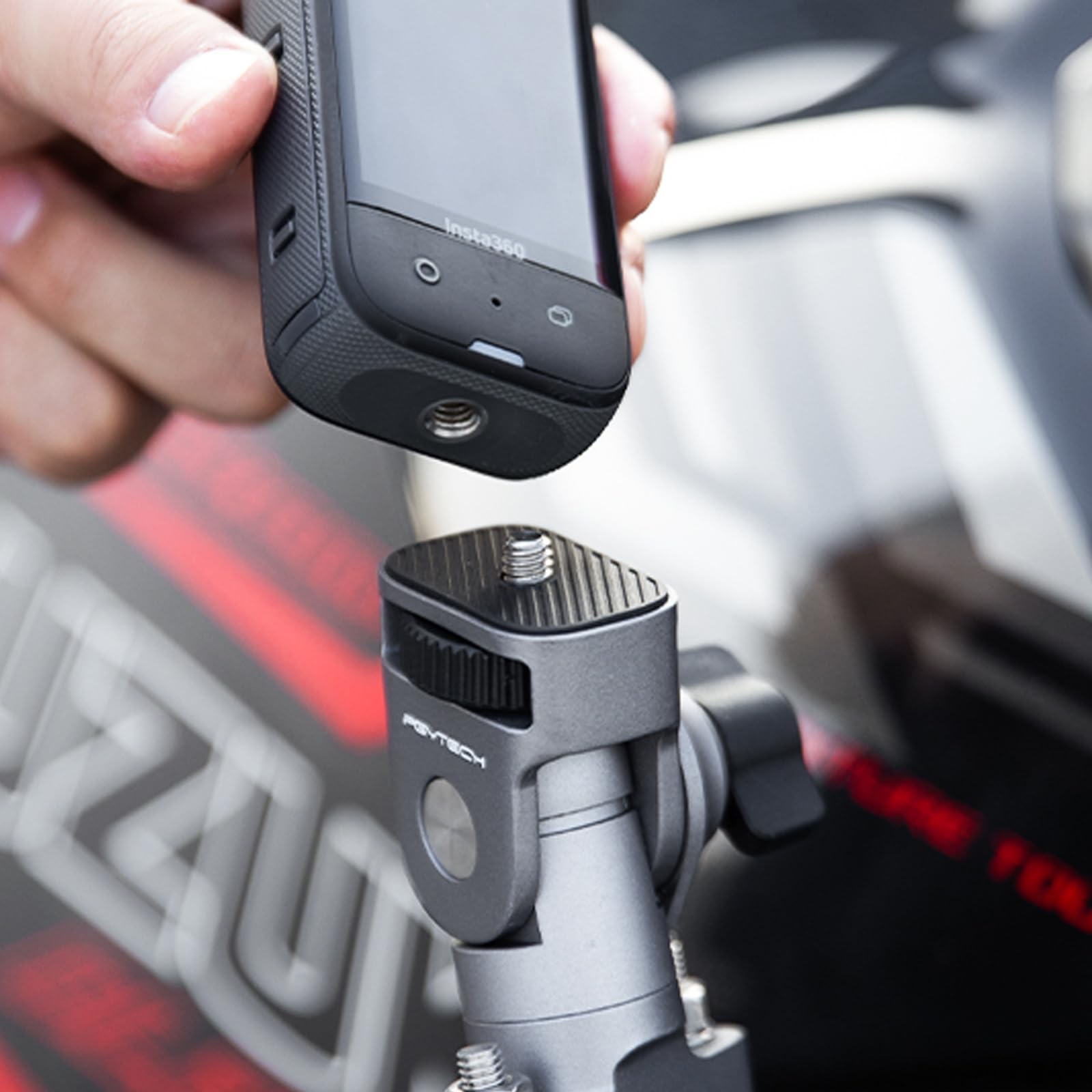 Fahrrad/Motorrad Mount für GoPro 13 12/DJI Osmo Action 5 Pro/Insta360 X5/DJI Osmo Pocket 3/Insta360 Ace Pro 2/Insta360 GO 3S/DJI Osmo Action 4/Insta360 X4/X3 Action Kamera U-Bolt Halterung