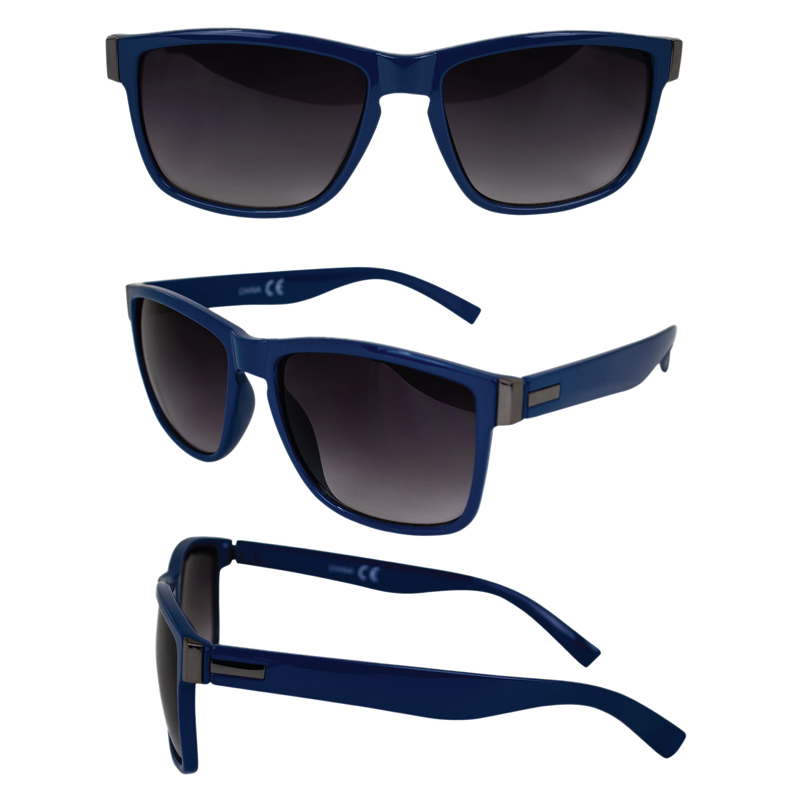 AlterImage Drift Sports Fashion Retro Sunglasses for Men or Women 3 Pair Blue Black Tortoise Frames w/Gradient Smoke Smoke Brown Lenses