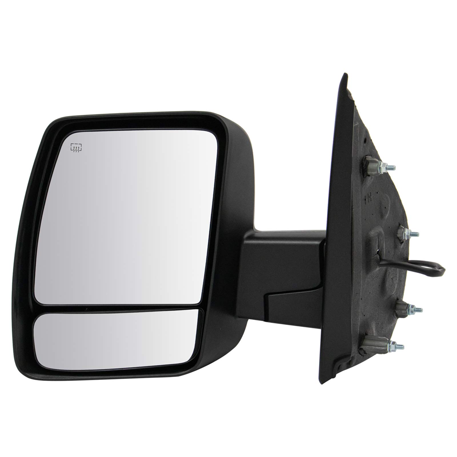 TRQLeft Mirror with Heat with Chrome Cover Drivers Side Compatible with 2012-2021 Nissan NV1500 NV2500 NV3500 NI1320248