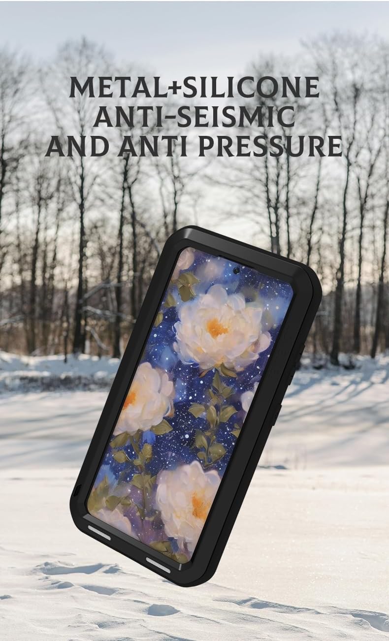 LOVE MEI for Samsung Galaxy S25 Case, Outdoor Heavy Duty Rugged Full Body Protection Case Military Armor Bumper Aluminum Metal Dust/Shockproof Case with Tempered Glass for Samsung Galaxy S25 (White)